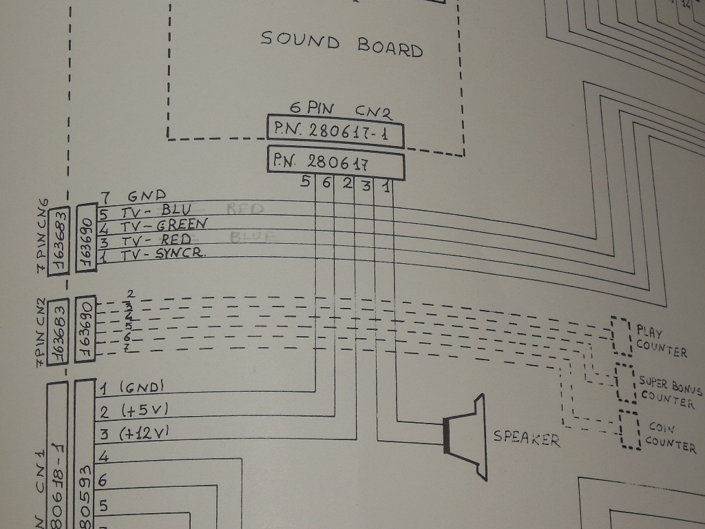 Astro Wars video pinout