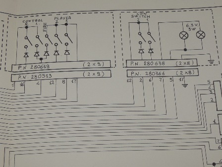 Astro Wars control panel wiring
