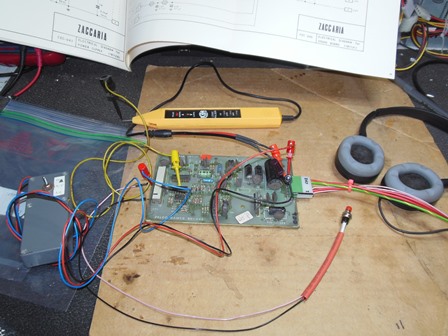 Astro Wars sound PCB on the bench