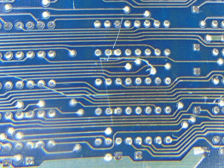 Falcon Crazy Kong PCB track scratch