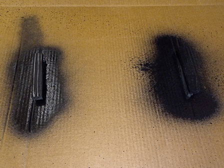 Matt black spray painted