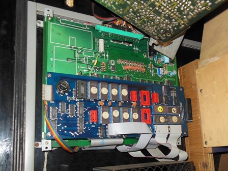 Dambusters game PCB installed in cabinet