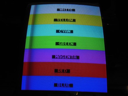 Dambusters colour test screen