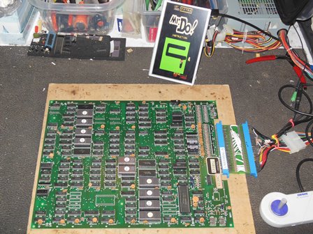 Universal Mr. Do! game PCB on the bench