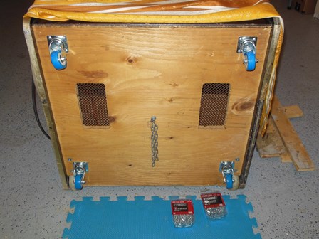 Fitter base, castors