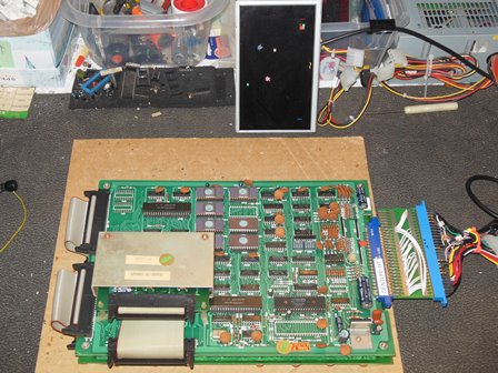 Fitter game PCB on the bench