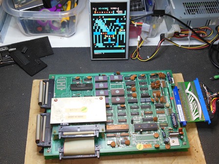 Fitter game PCB on the bench