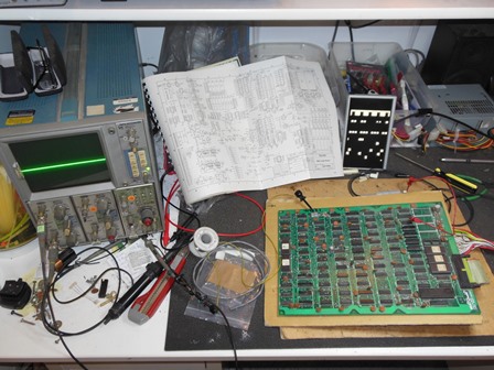 Sega Gremlin Frogger PCB on the bench