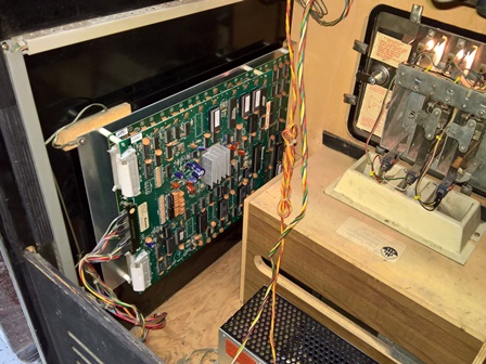 Hyper Sports game PCB in cabinet