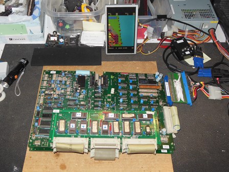 Money Money game PCB on the bench