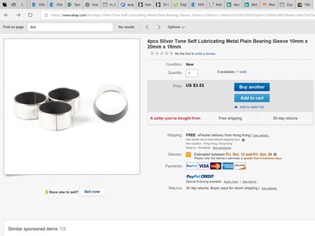 eBay listing of joystick sleeves