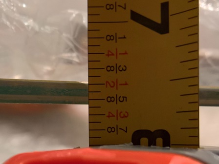 Glass edging thickness