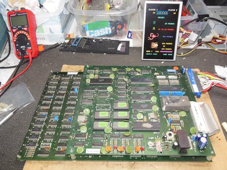 Game PCB on the bench