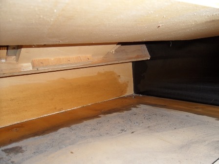 Base cavity, after cleaning/sanding, right