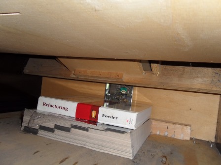 Glued and held in place