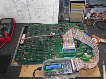 Galaxian multi-game PCB with Arduino ICT