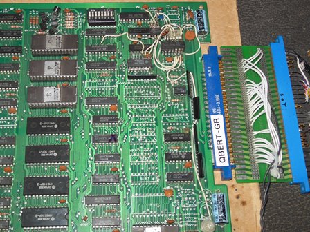 Bootleg Q*Bert PCB on the bench