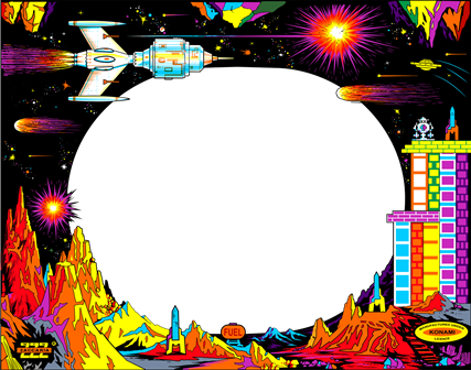 Reproduction Zaccaria Scramble monitor glass artwork