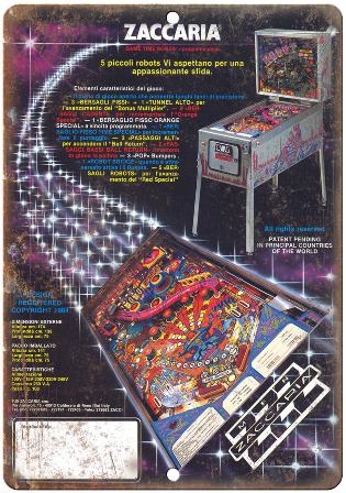 Zaccaria Robot pinball flyer