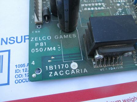 Zaccaria Soccer Kings pinball sound PCB (1B1170)