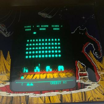 Zaccaria The Invaders upright in a Dodgem style cabinet