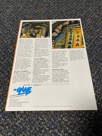 Mr. Game Motor Show pinball flyer