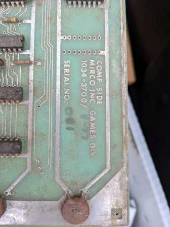 Mirco Games 2650 based game PCB