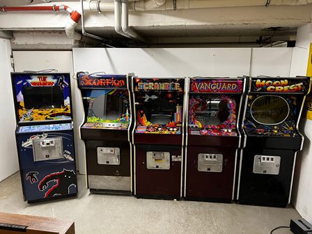 The Invaders, Scorpion, Scramble, Vanguard & Moon Crest uprights