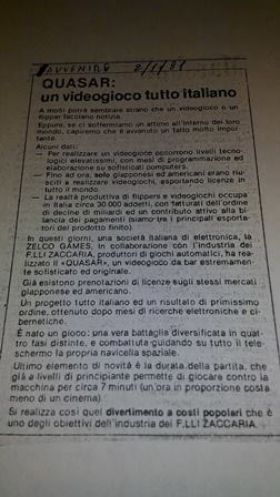 Zaccaria Quasar magazine article