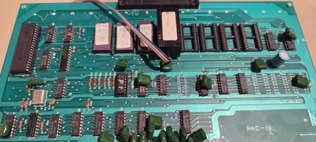 Bootleg Pac-man game PCB converted to Zaccaria Eyes