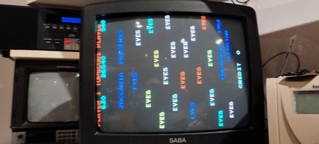 Bootleg Pac-man game PCB converted to Zaccaria Eyes