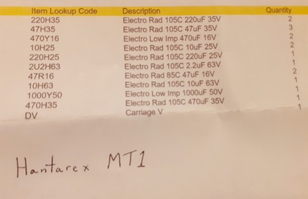 Hantarex MT1 cap kit